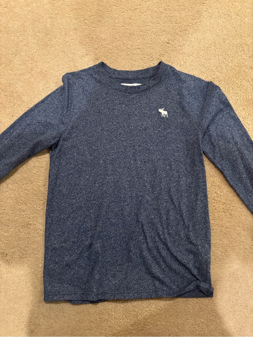 abercrombie kids heathered navy long-sleeve tee